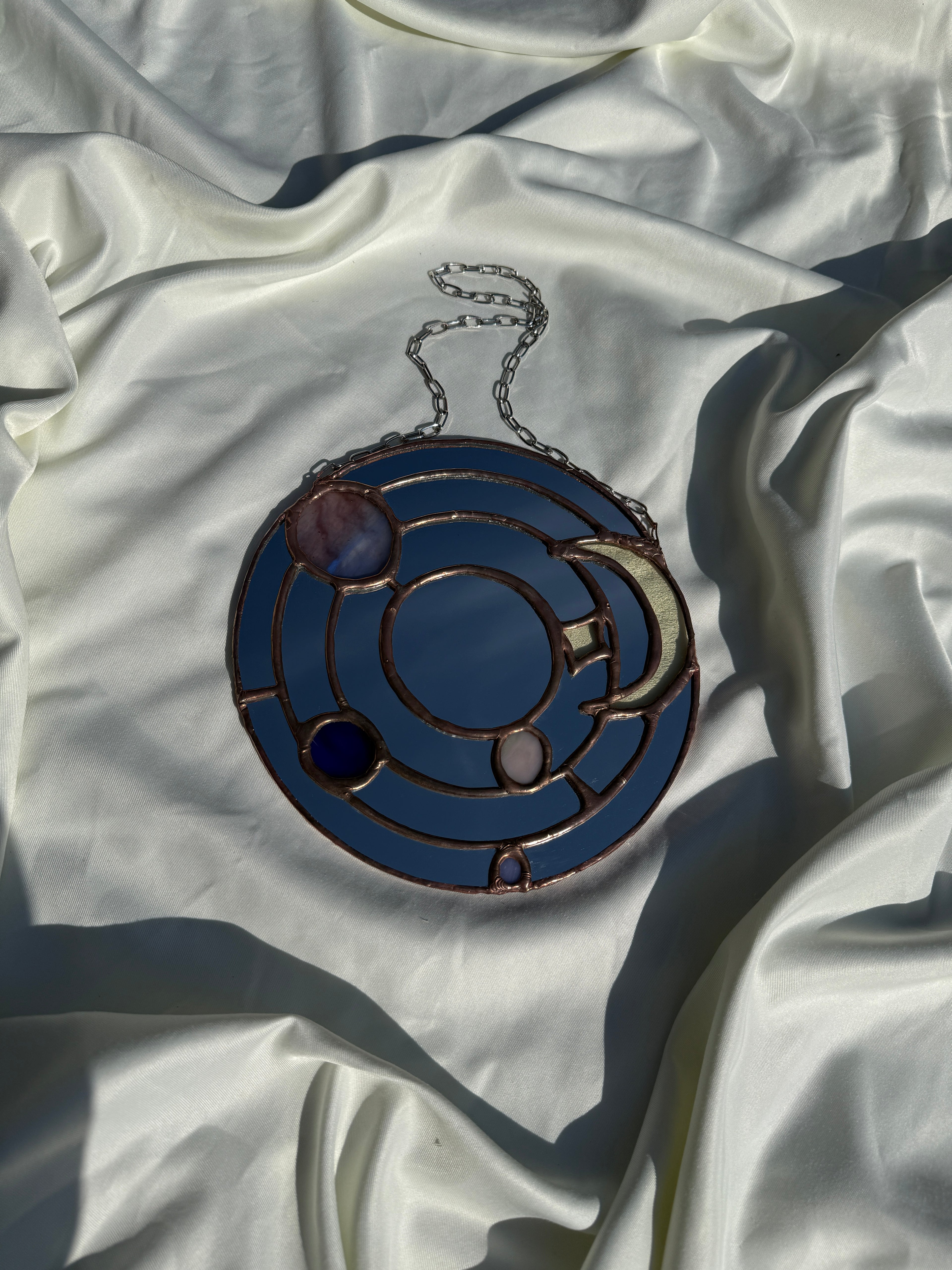 Cosmic Reflections Stained Glass Mirror