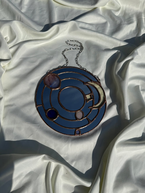 Cosmic Reflections Stained Glass Mirror